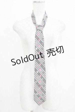 画像: PEACE NOW / ジャガードネクタイ  ブラック H-26-01-21-068-PU-ZA-KB-ZH