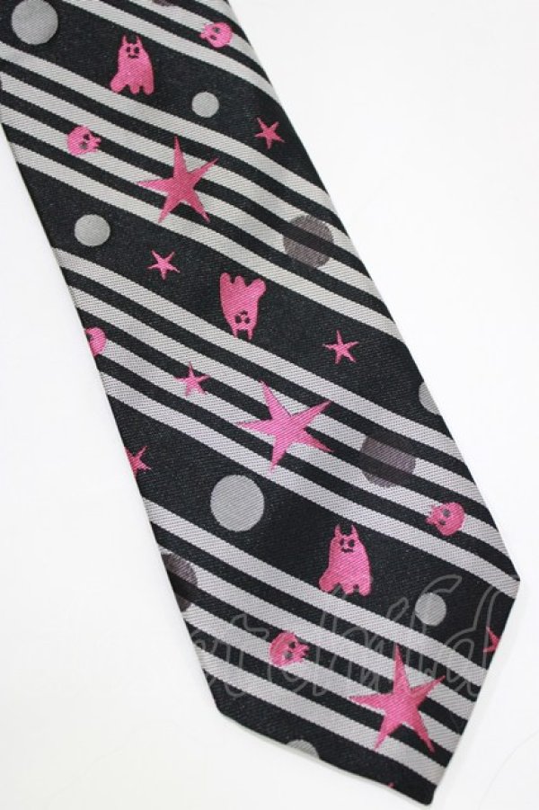 画像2: PEACE NOW / ジャガードネクタイ  ブラック H-26-01-21-068-PU-ZA-KB-ZH (2)