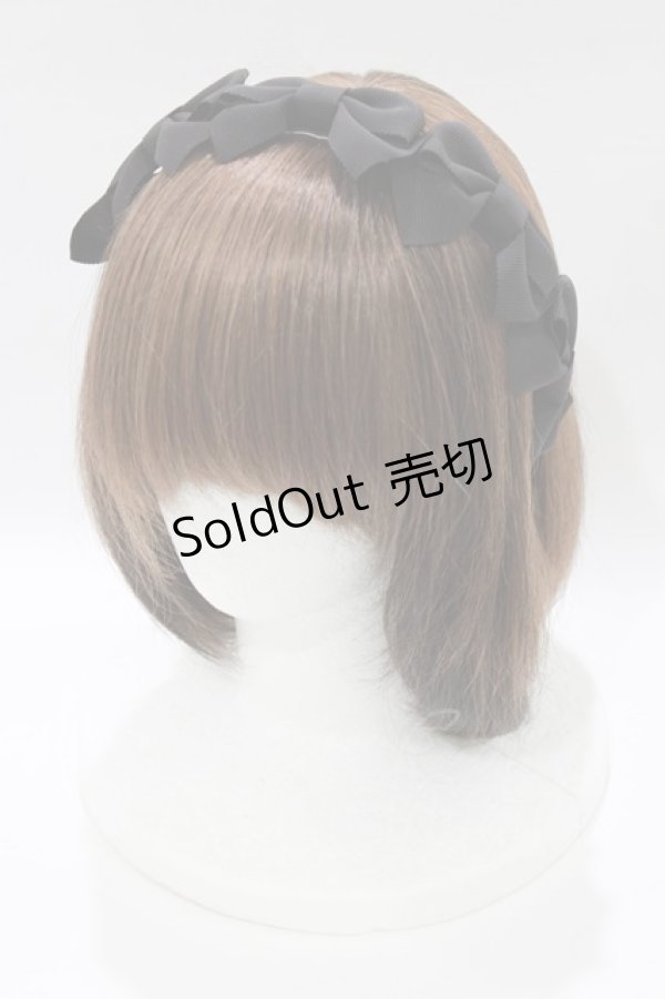 画像1: Melody BasKet / リボンいっぱいカチューシャ  ブラック H-26-01-21-069-LO-AC-KB-ZH (1)