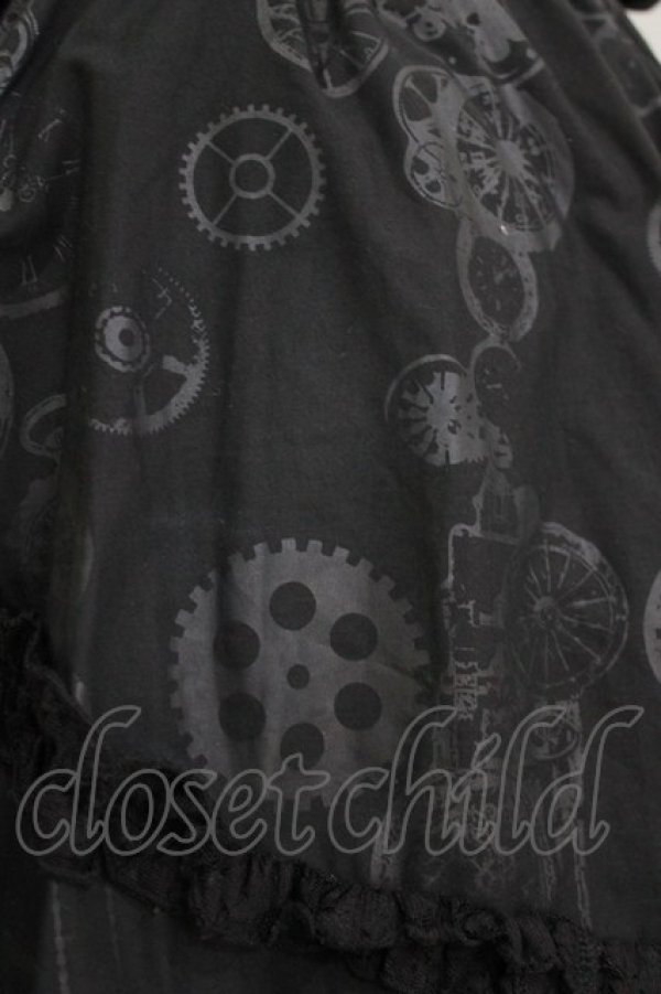 画像4: STEAM / プリントフリルティアードスカート  黒 H-26-01-21-007-HN-SK-KB-ZH (4)