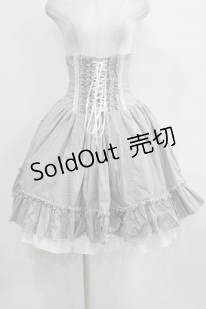 画像: ATELIER PIERROT / ストライプバッスルコルセットスカート  ブラックストライプ H-26-01-21-008-EL-SK-KB-ZH