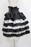 画像2: ATELIER PIERROT / ミニコルセットスカート  ブラック×ホワイト H-26-01-21-009-EL-SK-KB-ZH (2)