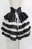 画像3: ATELIER PIERROT / ミニコルセットスカート  ブラック×ホワイト H-26-01-21-009-EL-SK-KB-ZH (3)