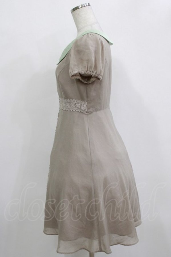 画像2: Emily Temple cute / ラウンドカラーフラワーレースワンピース  グレー×ミント H-26-01-21-011-ET-OP-KB-ZH (2)