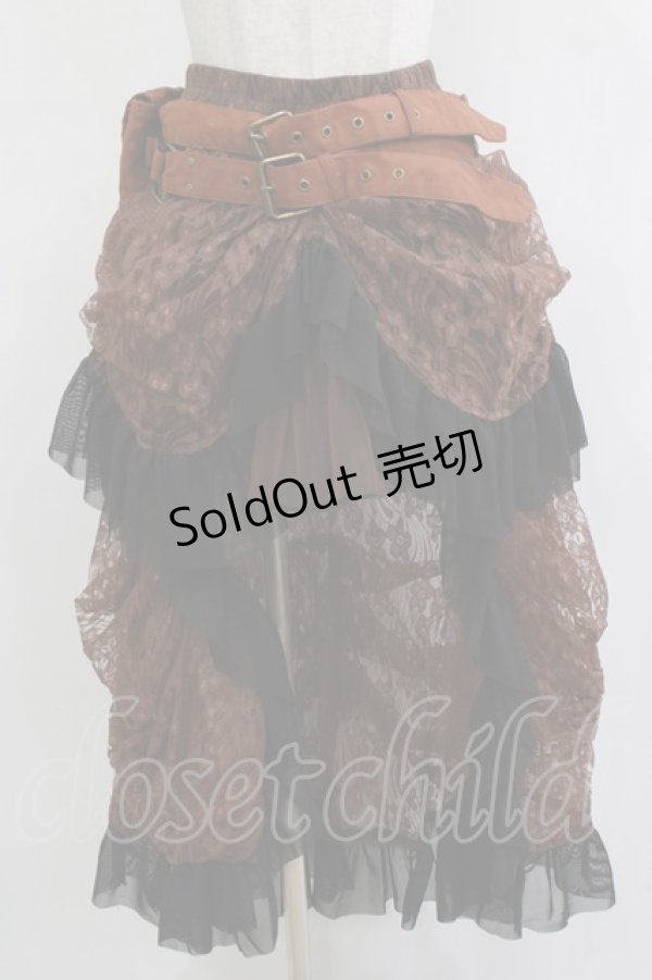 画像1: RQ-BL / レースフィッシュテールスカート  ブラウン H-26-01-21-017-GO-SK-KB-ZH (1)