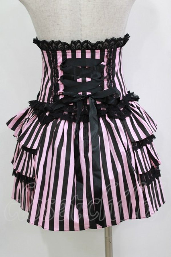 画像3: Blacklist / ストライプコルセット＆スカート  ブラック×ピンク H-26-01-21-018-PU-SK-KB-ZH (3)