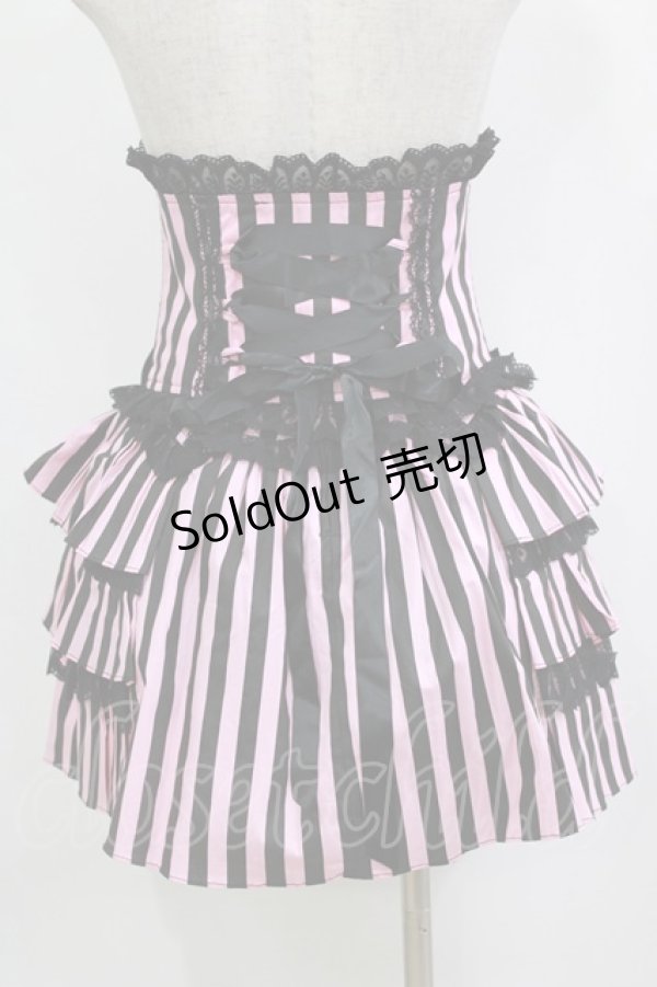 画像3: Blacklist / ストライプコルセット＆スカート  ブラック×ピンク H-26-01-21-018-PU-SK-KB-ZH (3)