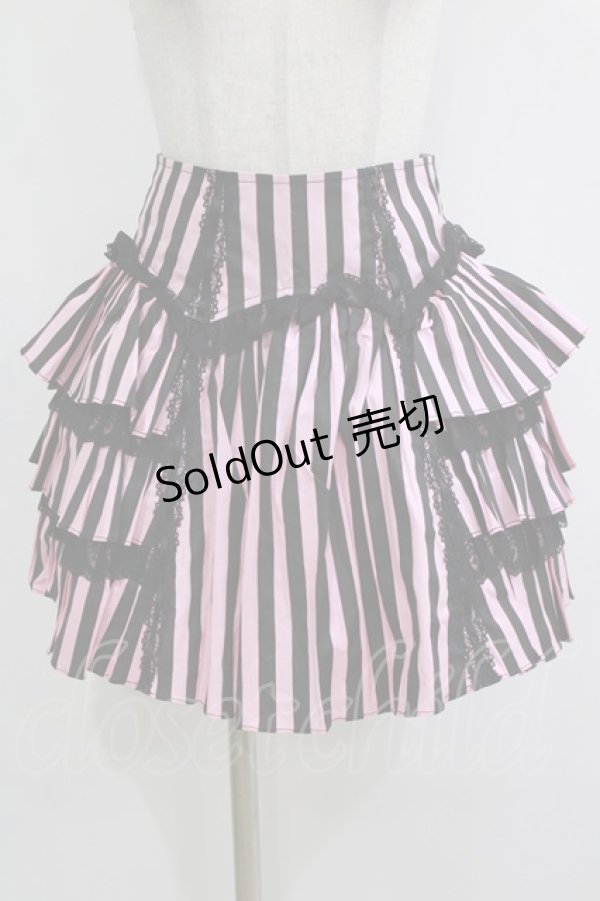 画像4: Blacklist / ストライプコルセット＆スカート  ブラック×ピンク H-26-01-21-018-PU-SK-KB-ZH (4)