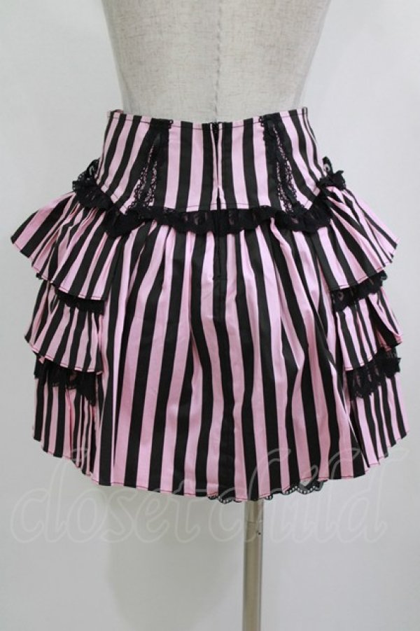 画像5: Blacklist / ストライプコルセット＆スカート  ブラック×ピンク H-26-01-21-018-PU-SK-KB-ZH (5)