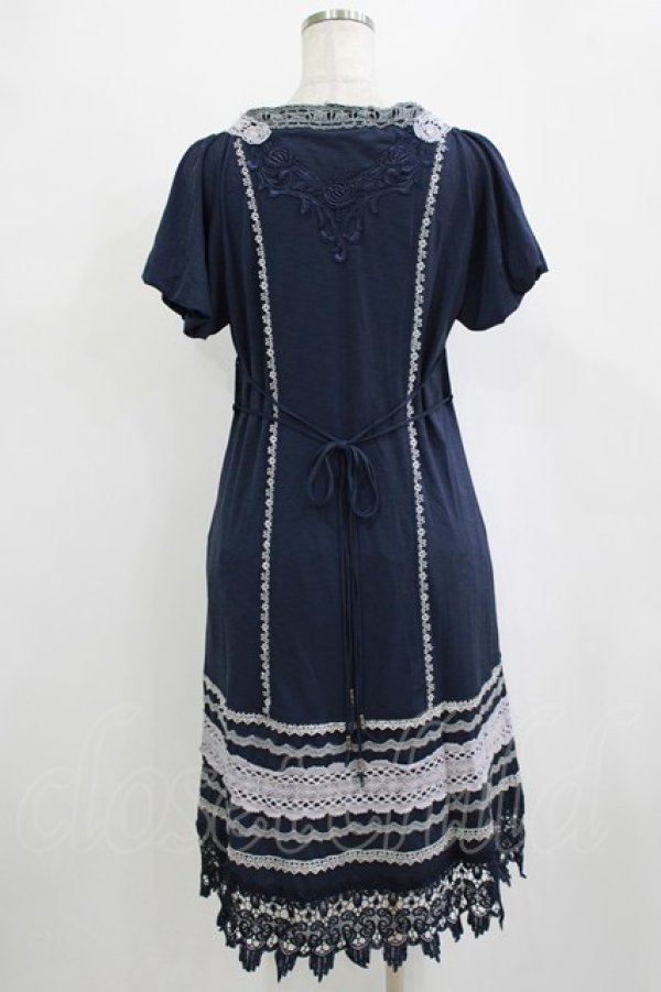 画像3: OZZ ANGELO / レースパフワンピース  ネイビー H-26-01-21-019-OO-OP-KB-ZH (3)
