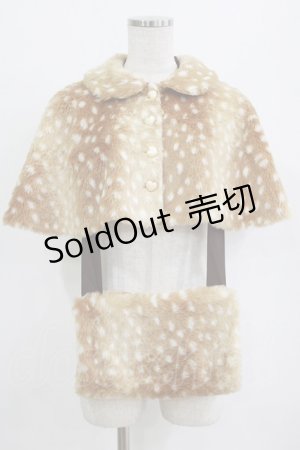 画像: metamorphose / バンビ柄ファーケープ Free ブラウン H-26-01-22-1025-ME-JA-NS-ZH