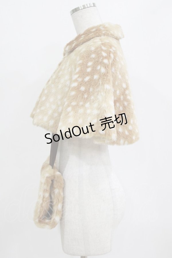 画像2: metamorphose / バンビ柄ファーケープ Free ブラウン H-26-01-22-1025-ME-JA-NS-ZH (2)