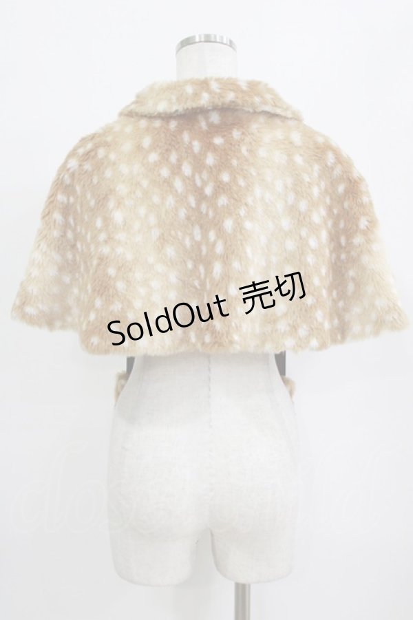 画像3: metamorphose / バンビ柄ファーケープ Free ブラウン H-26-01-22-1025-ME-JA-NS-ZH (3)