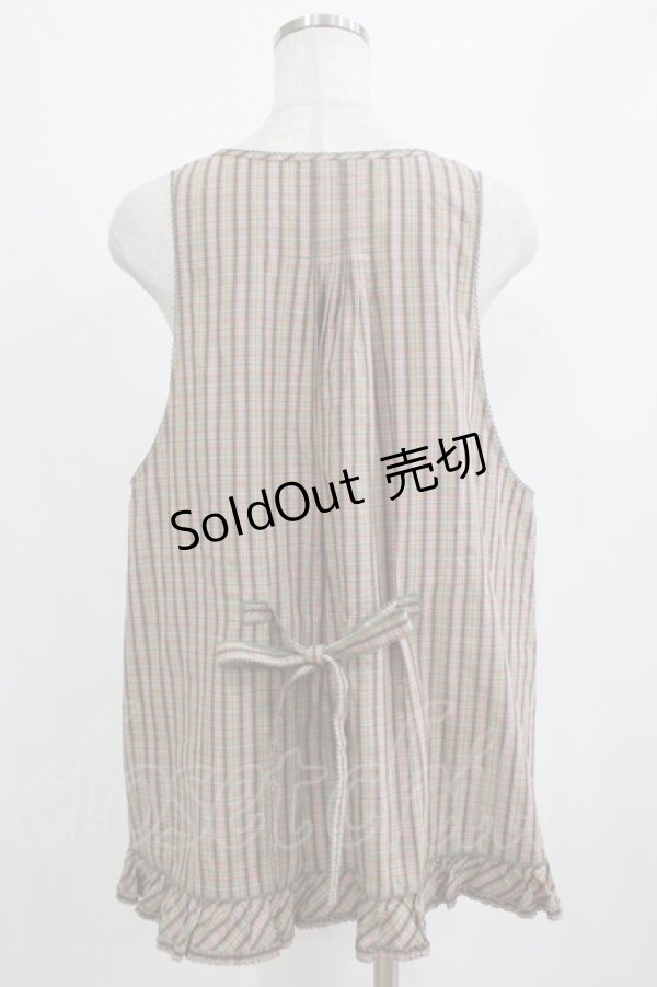 画像3: WONDERFUL WORLD / チェックフリルベスト Free グリーン H-26-01-22-1027-LO-TO-NS-ZH (3)