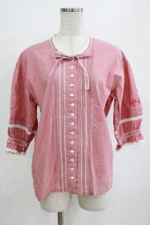 画像: PINK HOUSE / ギンガムチェックブラウス Free レッド H-26-01-22-1033-LO-BL-NS-ZH