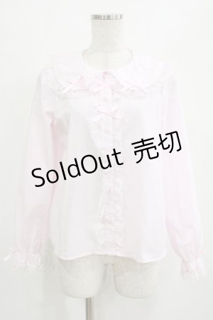 画像: majoretty / はしごレースブラウス L ピンク H-26-01-22-1035-GO-BL-NS-ZH