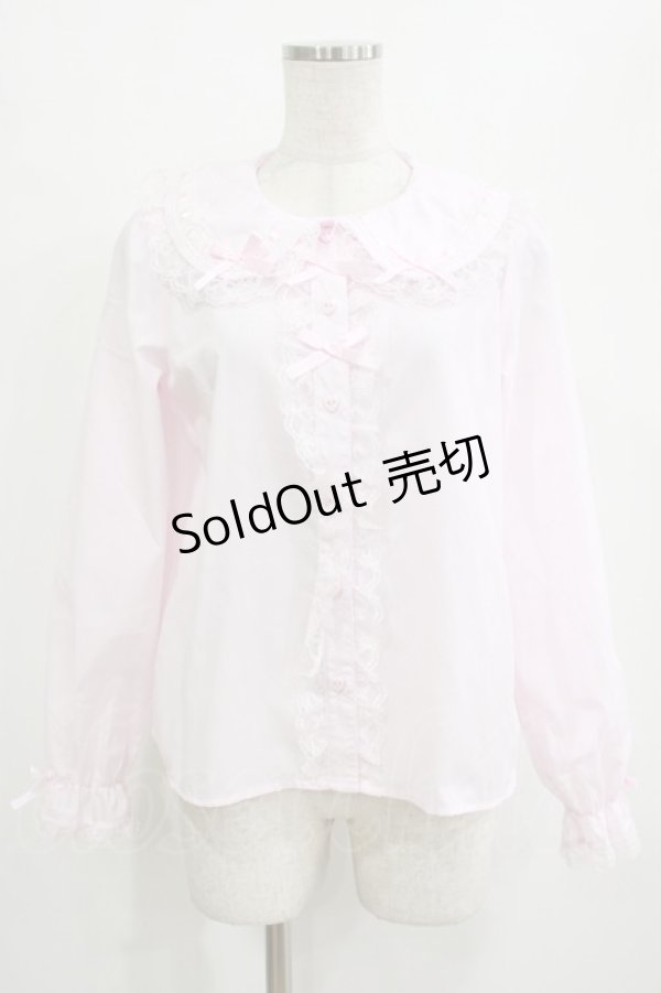 画像1: majoretty / はしごレースブラウス L ピンク H-26-01-22-1035-GO-BL-NS-ZH (1)