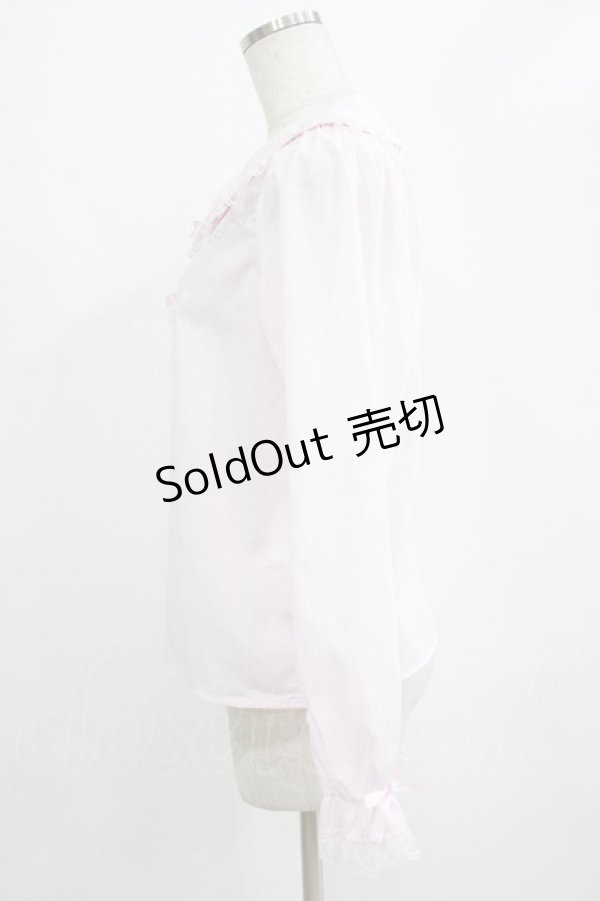 画像2: majoretty / はしごレースブラウス L ピンク H-26-01-22-1035-GO-BL-NS-ZH (2)