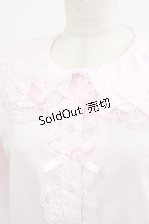 画像4: majoretty / はしごレースブラウス L ピンク H-26-01-22-1035-GO-BL-NS-ZH (4)