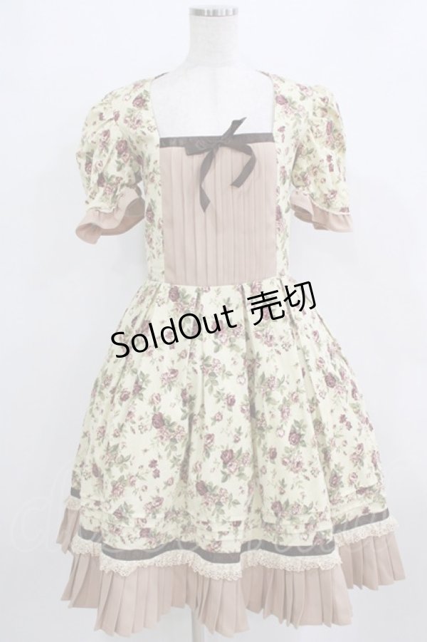 画像1: milky ange / 花柄コーデュロイワンピース Free 生成り H-26-01-22-1004-EL-OP-NS-ZH (1)