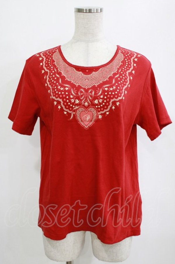 画像1: PINK HOUSE / バンダナプリントカットソー Free レッド H-26-01-22-1042-LO-TO-NS-ZH (1)