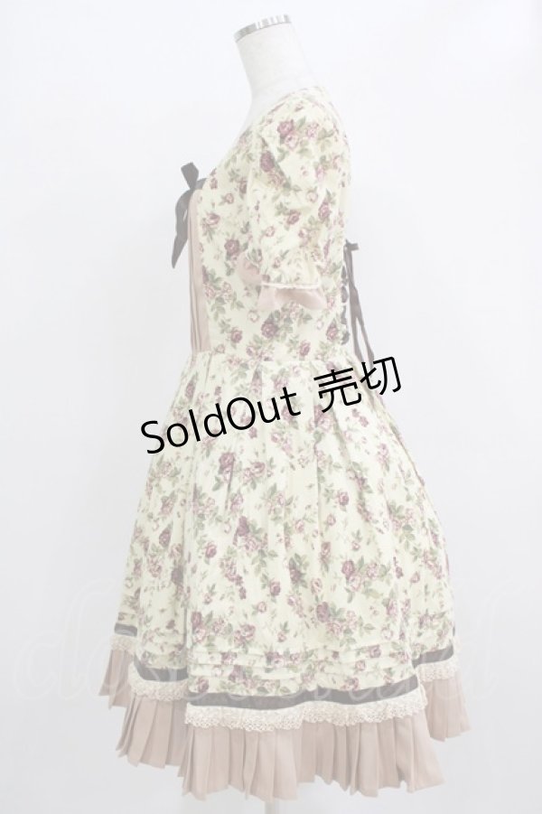 画像2: milky ange / 花柄コーデュロイワンピース Free 生成り H-26-01-22-1004-EL-OP-NS-ZH (2)