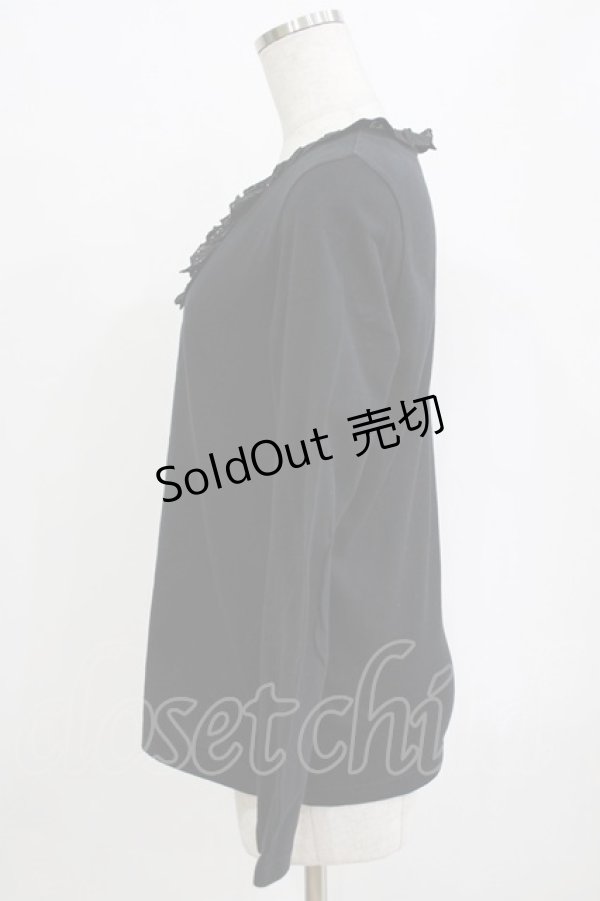 画像2: PINK HOUSE / ロゴ刺繍トップス L ブラック H-26-01-22-1043-LO-TO-NS-ZH (2)