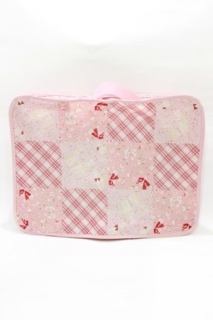画像: PINK HOUSE / バラ園うさぎ柄パッチワークプリントトラベルケース  ピンク H-26-01-22-1047-LO-ZA-NS-ZH