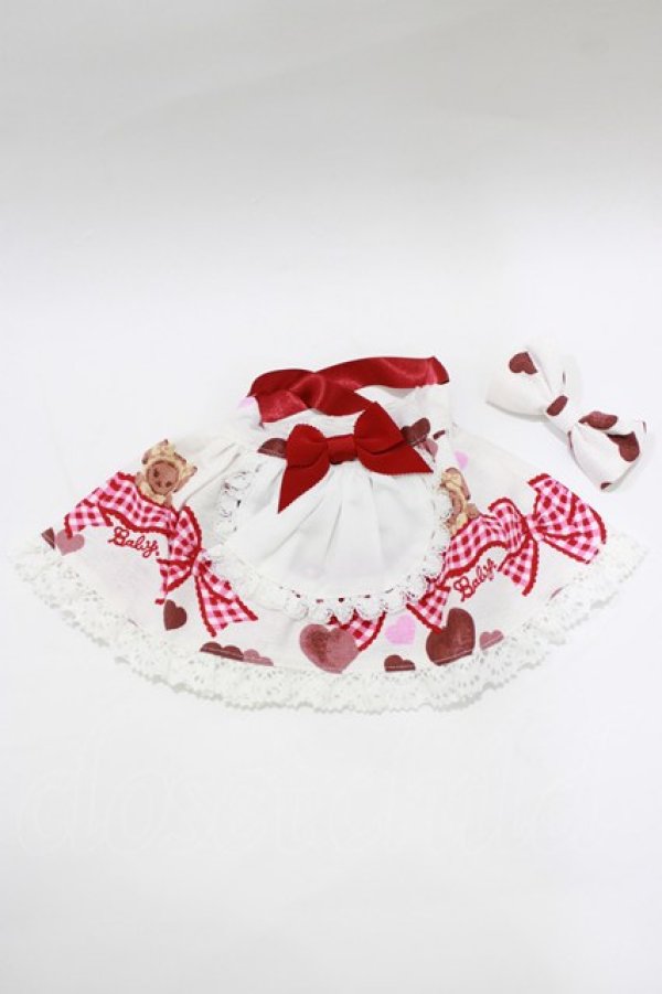 画像2: BABY,THE STARS SHINE BRIGHT / くみゃちゃんの Love Love Valentine 柄うさくみゃエプロンジャンパースカート  オフ H-26-01-22-1049-BA-ZA-NS-ZH (2)