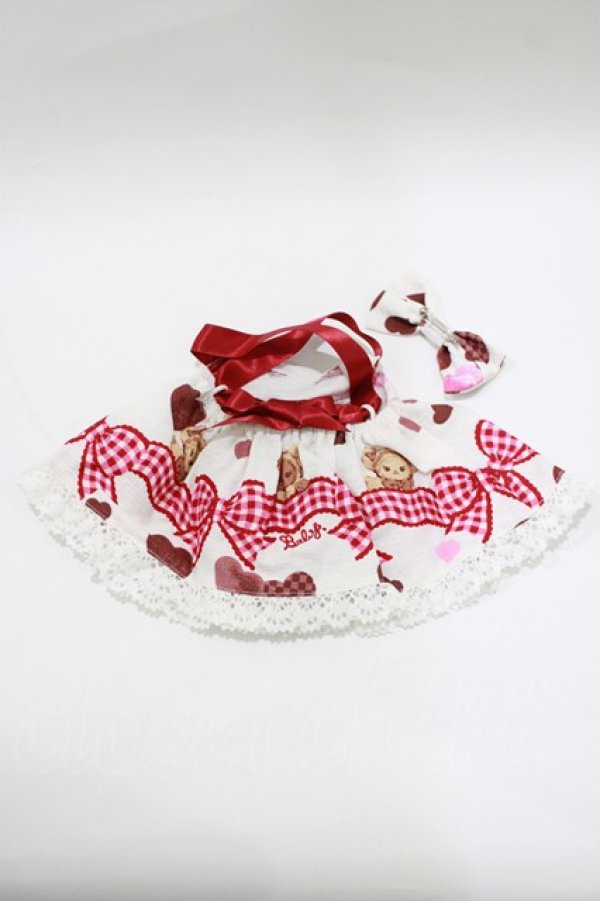 画像3: BABY,THE STARS SHINE BRIGHT / くみゃちゃんの Love Love Valentine 柄うさくみゃエプロンジャンパースカート  オフ H-26-01-22-1049-BA-ZA-NS-ZH (3)