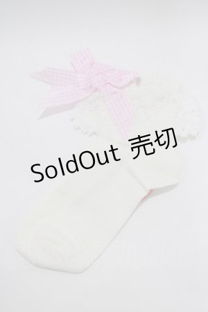 画像: BABY,THE STARS SHINE BRIGHT / ギンガムトーションレ‐スクルー丈ソックス  オフ/ピンク H-26-01-22-1050-BA-ZA-NS-ZH