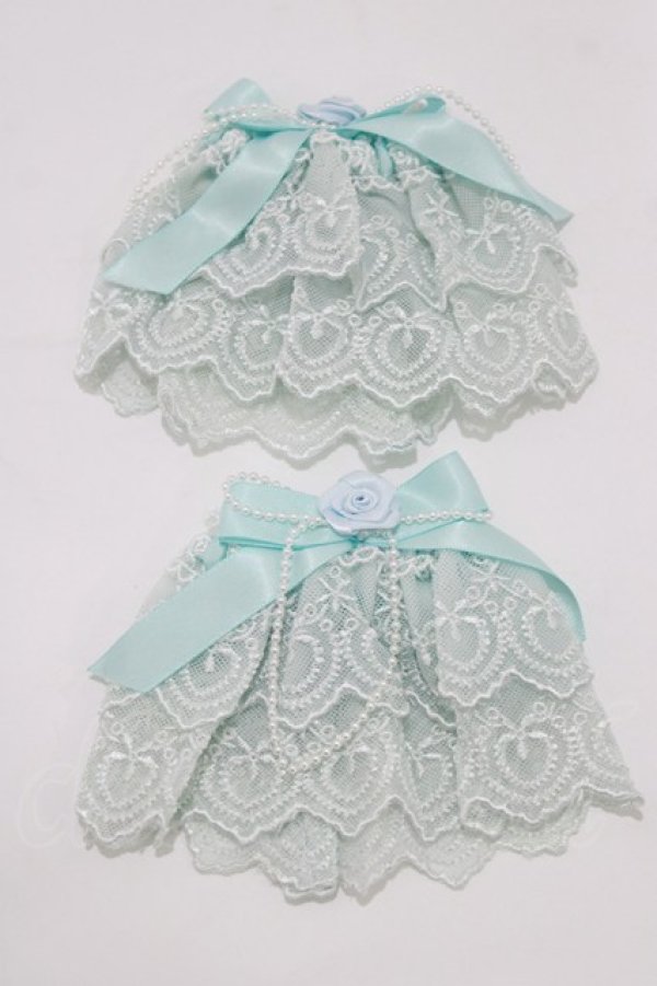 画像1: metamorphose / チュールレースカフス  サックス H-26-01-22-1052-ME-ZA-NS-ZH (1)