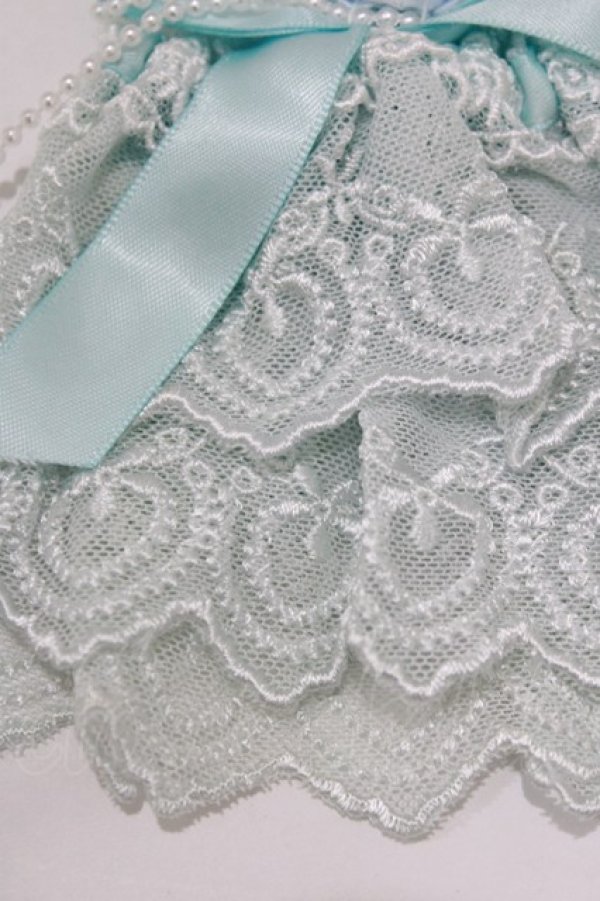 画像2: metamorphose / チュールレースカフス  サックス H-26-01-22-1052-ME-ZA-NS-ZH (2)