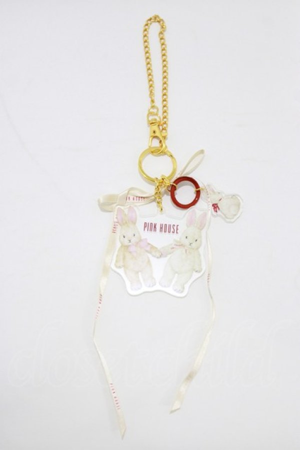 画像1: PINK HOUSE / バラ園うさぎアクリルバッグチャーム&アンブレラマーカー  クリア H-26-01-22-1053-LO-ZA-NS-ZH (1)