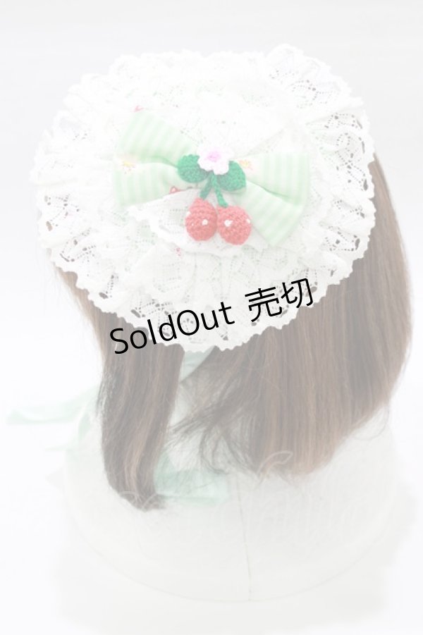 画像2: metamorphose / sweet cherryレースヘッドドレス  ミント H-26-01-22-1057-ME-AC-NS-ZH (2)