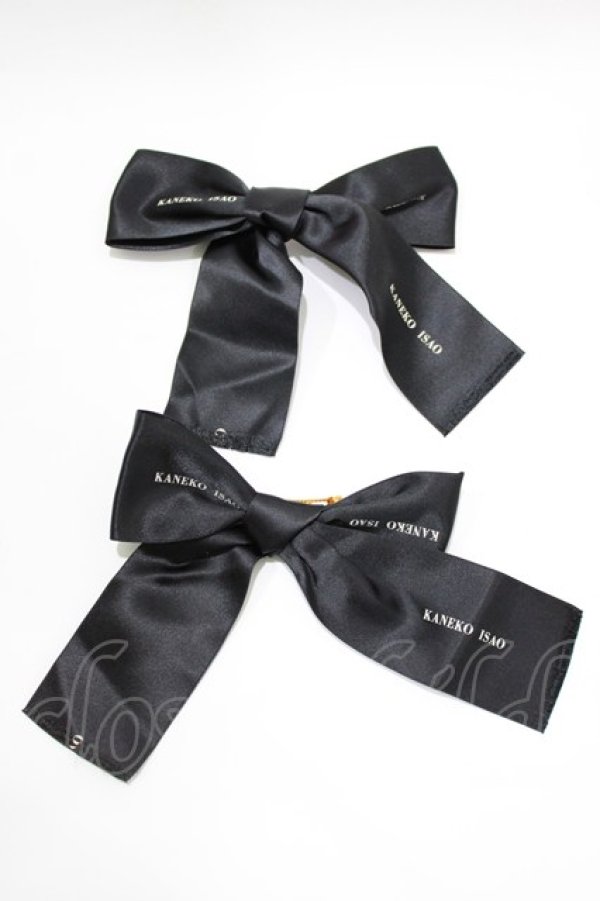 画像2: KANEKO ISAO / リボンバレッタ  ブラック H-26-01-22-1060-EL-AC-NS-ZH (2)