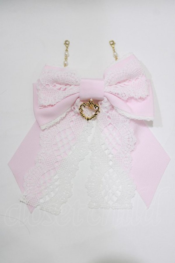 画像2: BABY,THE STARS SHINE BRIGHT / レーシィマスク留めバレッタ  ピンク H-26-01-22-1069-BA-AC-NS-ZH (2)