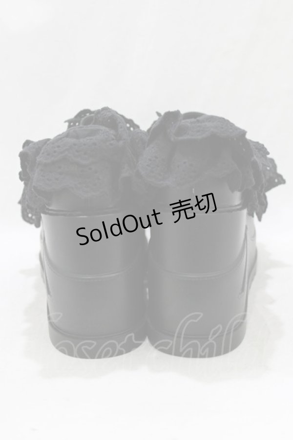 画像3: Jamie エーエヌケー / フリフリ厚底スニーカー L/24.0〜24.5cm ブラック H-26-01-22-1070-LO-SH-NS-ZH (3)