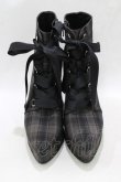 画像1: EATME / レースアップショートブーツ L/24.5cm チェック H-26-01-22-1071-LO-SH-NS-ZH (1)