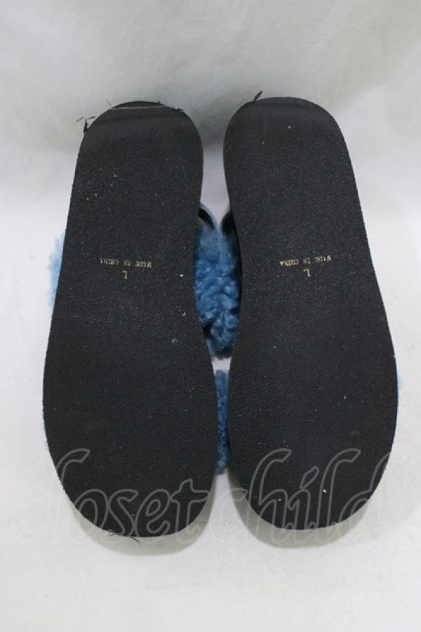 画像4: Jamie エーエヌケー / ファー厚底サンダル L/24.0〜24.5cm ブルー H-26-01-22-1072-LO-SH-NS-ZH (4)