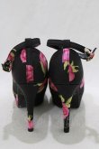 画像3: JESUS DIAMANTE / ロココLadyワンリボンパンプス S BBローズ柄黒ピンク H-26-01-22-1075-JE-SH-NS-ZH (3)