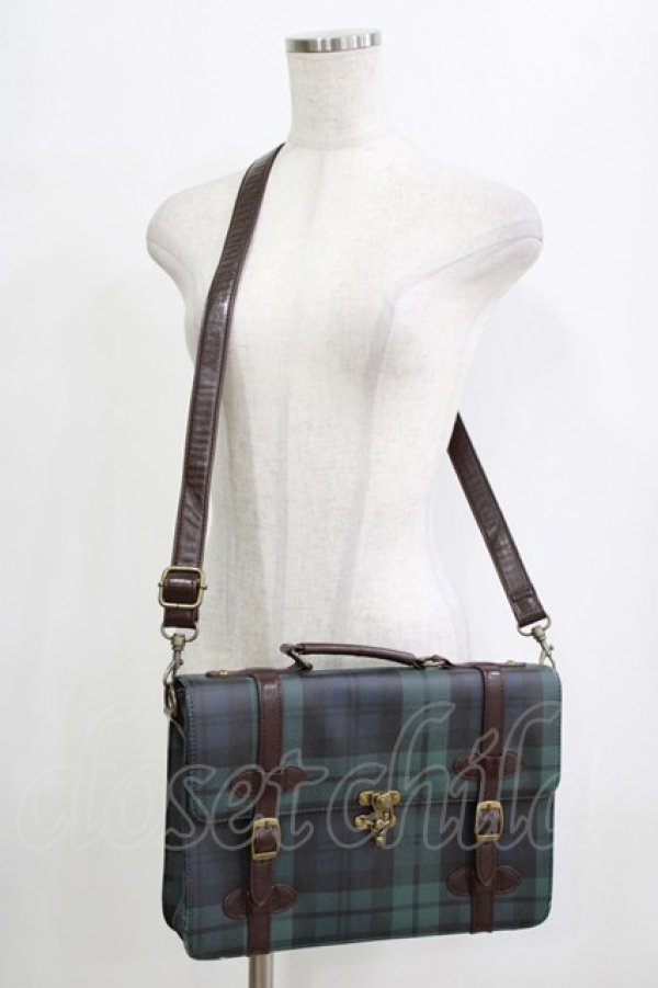 画像1: Fi.n.t / トランク風ミニサッチェルバッグ  GREEN H-26-01-22-1077-CA-BG-NS-ZH (1)