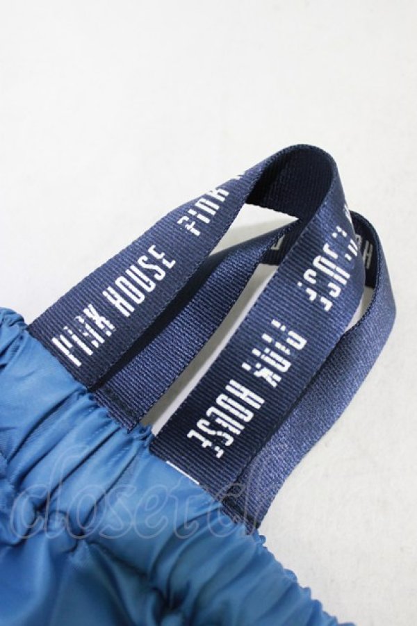 画像4: PINK HOUSE / ロゴテープ使い巾着リュック  ブルー H-26-01-22-1080-LO-BG-NS-ZH (4)