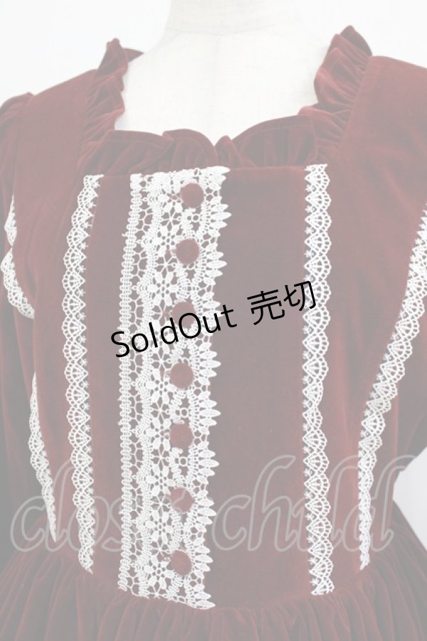 画像4: Chalmiere / ウィンターワンピース M ワイン H-26-01-22-1008-PU-OP-NS-ZH (4)