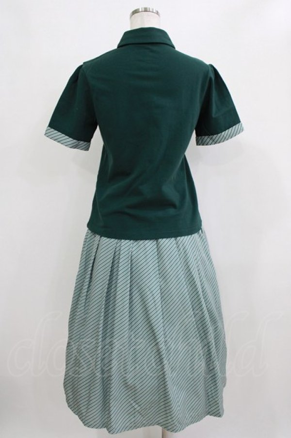 画像3: Fi.n.t / キャンディーストライプタイポロシャツ Free GREEN H-26-01-22-1012-CA-BL-NS-ZH (3)