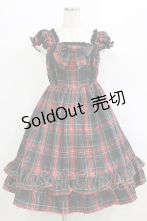 画像: BABY,THE STARS SHINE BRIGHT / タータンチェックミニ袖ジャンパースカート&カチューシャセット Free ブラック H-26-01-22-1016-BA-OP-NS-ZH