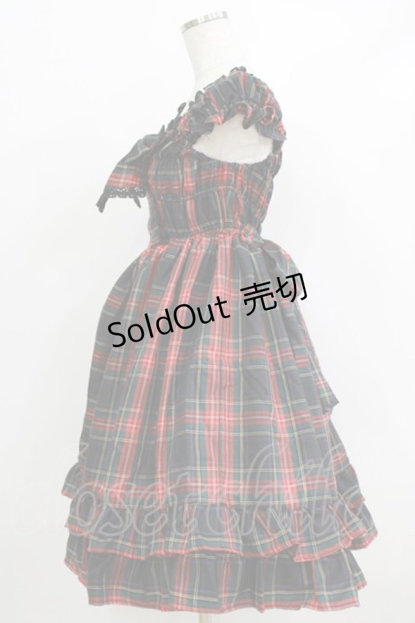 画像2: BABY,THE STARS SHINE BRIGHT / タータンチェックミニ袖ジャンパースカート&カチューシャセット Free ブラック H-26-01-22-1016-BA-OP-NS-ZH (2)