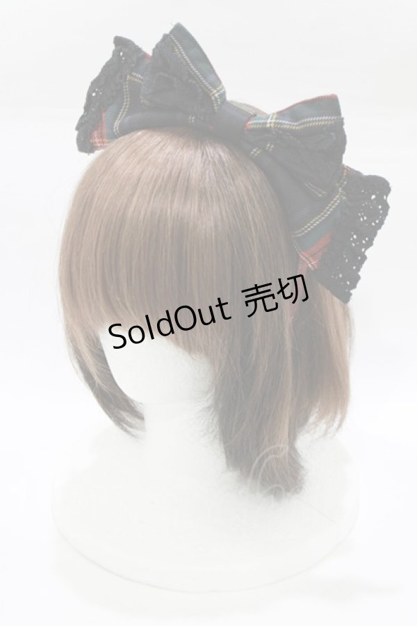 画像4: BABY,THE STARS SHINE BRIGHT / タータンチェックミニ袖ジャンパースカート&カチューシャセット Free ブラック H-26-01-22-1016-BA-OP-NS-ZH (4)