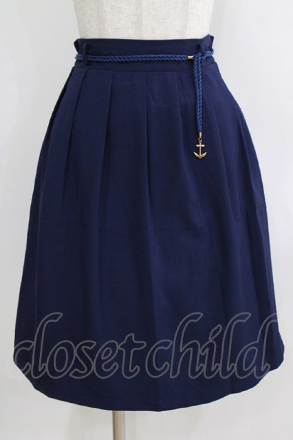 画像1: Fi.n.t / ロープマリンベルト使いタックスカート Free NAVY H-26-01-22-1017-CA-SK-NS-ZH (1)
