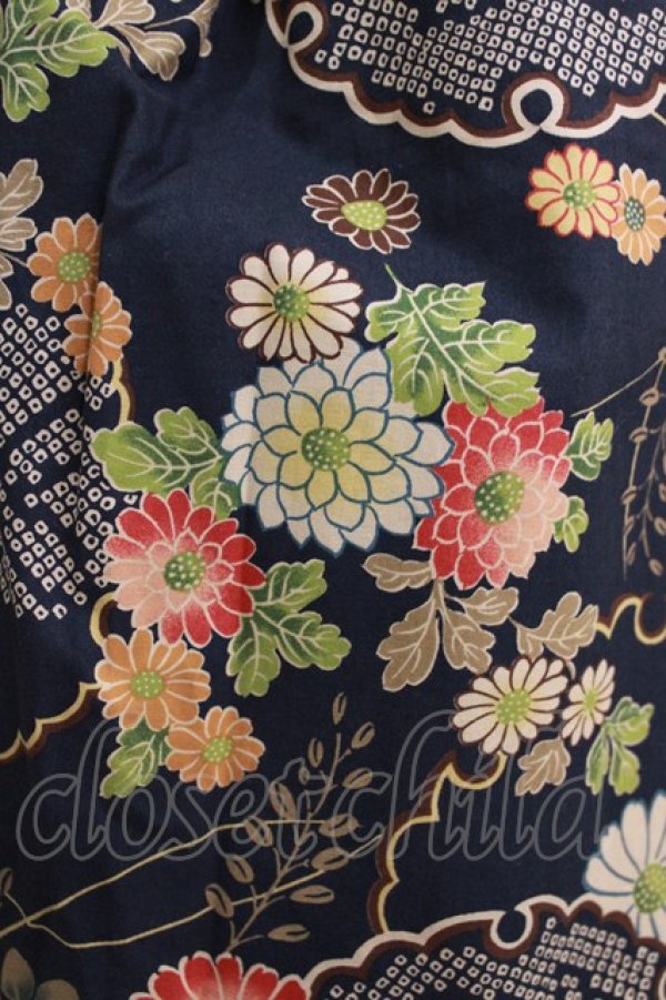 画像4: metamorphose / 和柄フリルリボンスカート Free ブラック H-26-01-22-1018-ME-SK-NS-ZH (4)